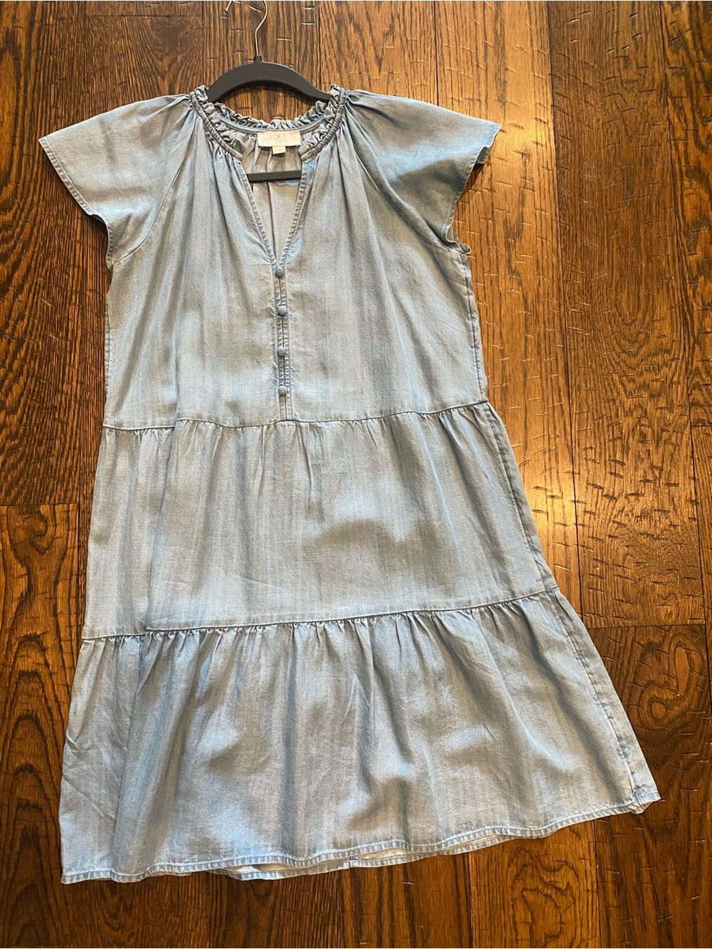 Light Blue Chambray Loft Dress New Without Tags